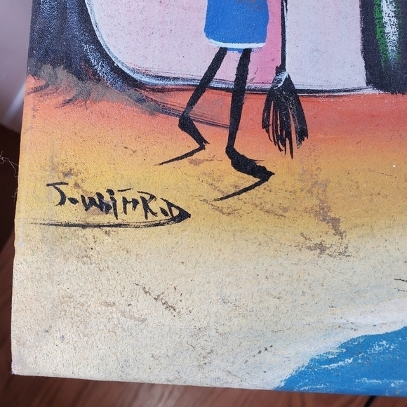 OIL Painting on Canvas from Haiti Colorful Island Vibes Carribean Size 24" X 20" - Picture 6 of 7